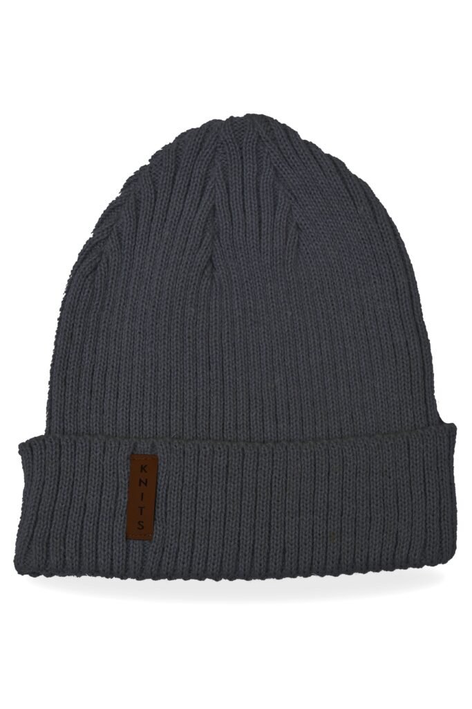 Rib Knit Warm Beanie-GREY