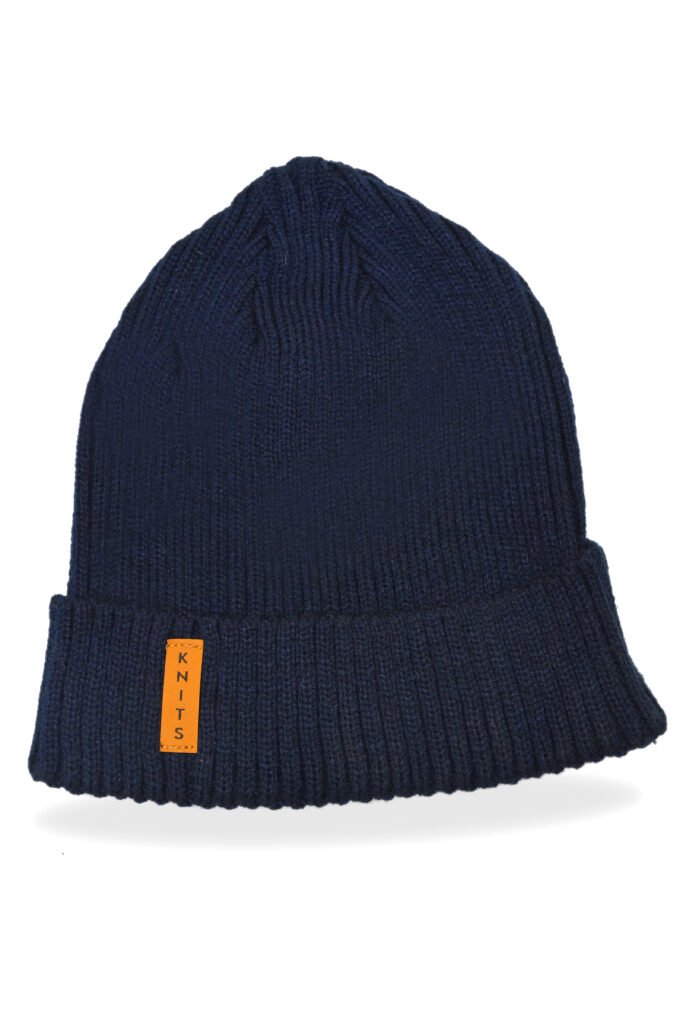 Rib Knit Warm Beanie-NAVY