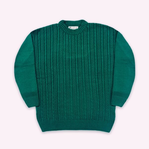 Premium Textured Cable Knit Sweater - Green