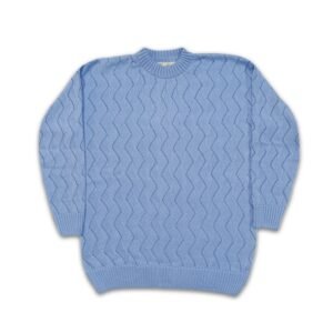 Premium Textured Cozy Knit Sweater - Sky Blue